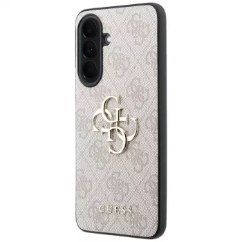 Guess Leather 4G Metal Logo Dėklas, skirtas Samsung Galaxy A37 5G, rožinis