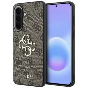 Guess Leather 4G Metal Logo Dėklas, skirtas Samsung Galaxy A57 5G, ruda spalva