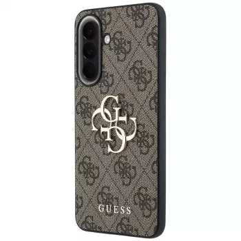 Guess Leather 4G Metal Logo Dėklas, skirtas Samsung Galaxy A57 5G, ruda spalva
