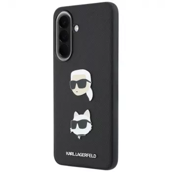 KARL LAGERFELD Etui Samsung Galaxy A37 5G su Karl & Choupette galvomis, smeigtukais ir logotipu, juoda