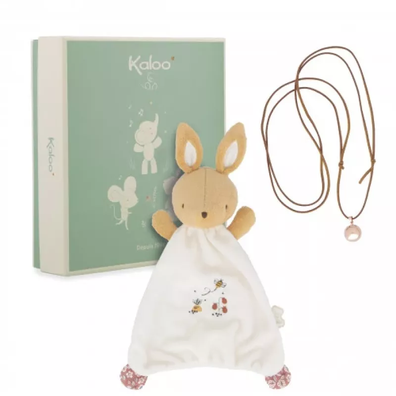Kaloo 2-in-1 Dovanų rinkinys Triušio komfortas ir nėščiųjų bola pakabukas Petites Chansons