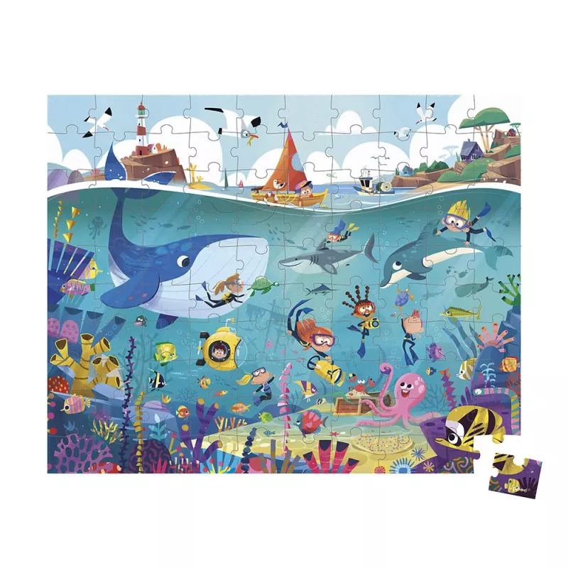 Janod Puzzle in Carry Case Underwater World 100 Pieces 6+ Made in France