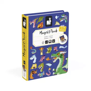 Janod Magnetibook Smoki – magnetinis žaidimas-knyga, drakonų tema