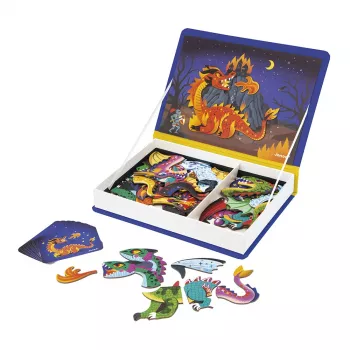 Janod Magnetibook Smoki – magnetinis žaidimas-knyga, drakonų tema