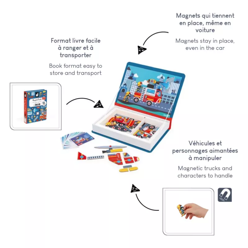 Janod Magnetibook Fire Brigade magnetinis kūrybinis žaidimų rinkinys