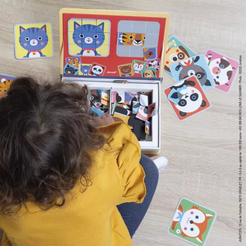 Janod Magnetibook Puzzle Animals Magnetinė Dėlionė Knygelė