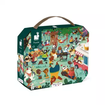 Janod Bear Family Dress-Up Puzzle in Suitcase 54 Pieces