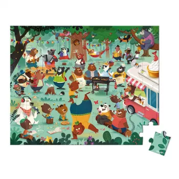 Janod Bear Family Dress-Up Puzzle in Suitcase 54 Pieces