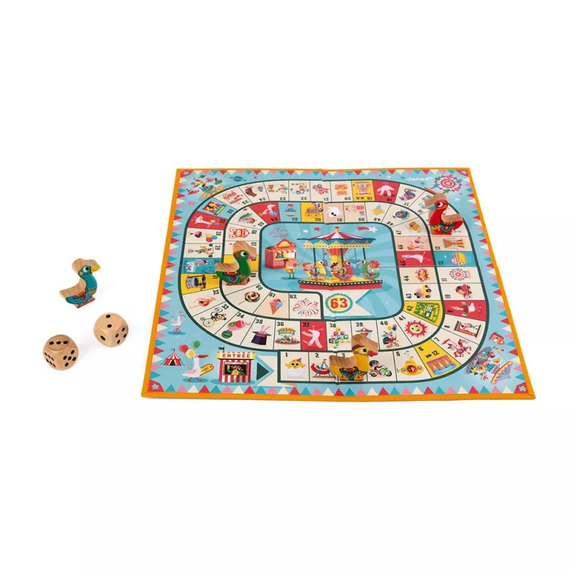 Janod Carousel J02743: žąsų lenktynės, stalo žaidimas