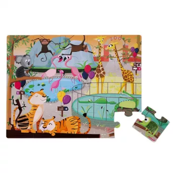 Janod Zoo Train Wooden Play Set 20 Pieces