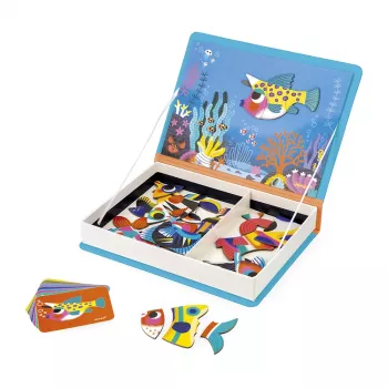Janod Magnetibook Tropical Fish Magnetinė Dėlionė Knygelė 3+