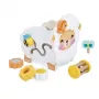 Janod Multifunctional Sheep Shape Sorter Pull-Along Toy Wooden Farm 12m+