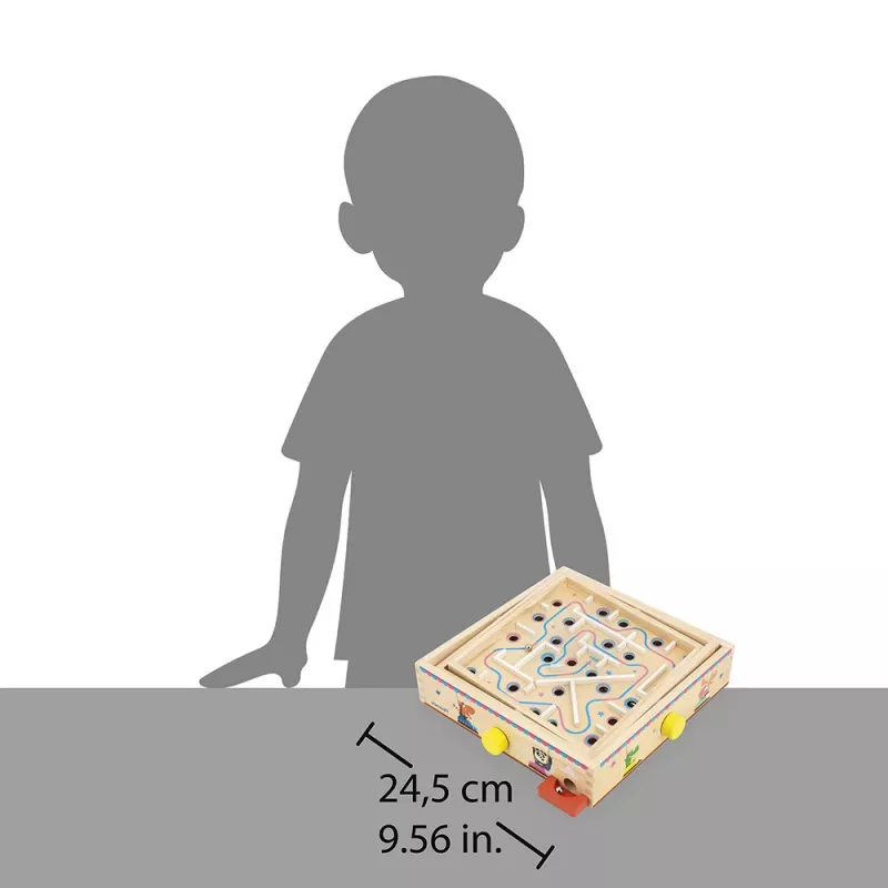 Janod Applepop Ball Maze – medinis labirintas su magnetiniu pieštuku nuo 5 m.
