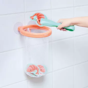 Janod Shrimp Catcher Hand Net - medinis kotas, mėlynas tinklelis - gamtos tyrinėjimo žaislas lauke vaikams nuo 3 metų