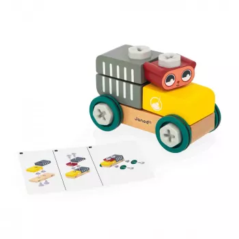 Janod Brico'Kids lokio surenkamas žaislinis automobilis, 17 dalių
