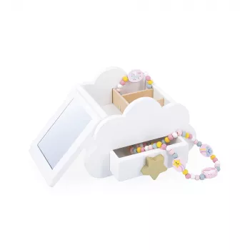 Janod Unicorn muzikinė papuošalų dėžutė su veidrodėliu, karoliais ir apyranke 3+