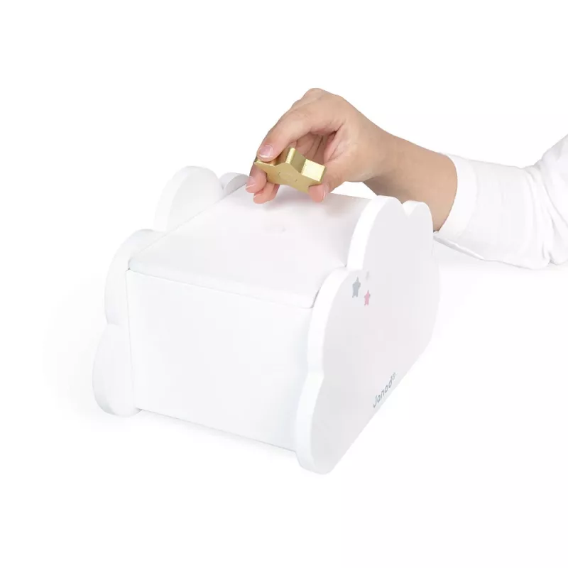 Janod Unicorn muzikinė papuošalų dėžutė su veidrodėliu, karoliais ir apyranke 3+