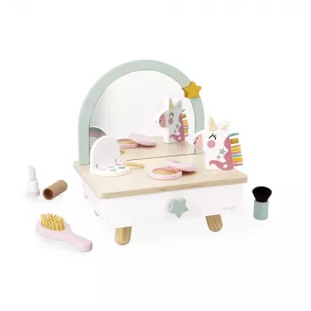 Janod Wooden Vanity Table with Accessories Unicorn 3+