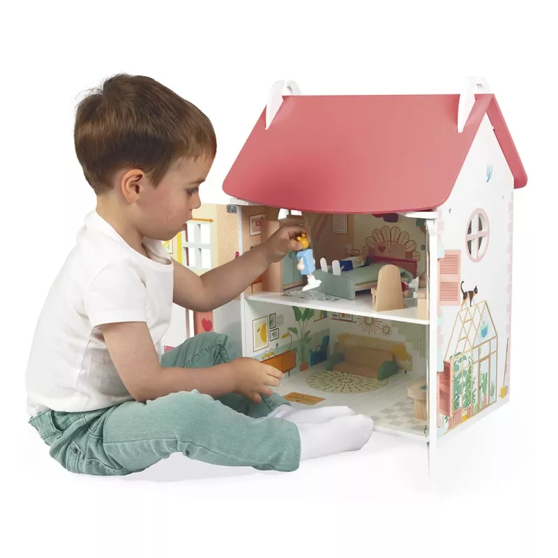 Medinis lėlių namelis Janod Lilliputiens su 15 priedėlių J06467