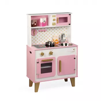 Janod Candy Chic didelė medinė virtuvėlė su garsu