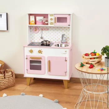Janod Candy Chic didelė medinė virtuvėlė su garsu