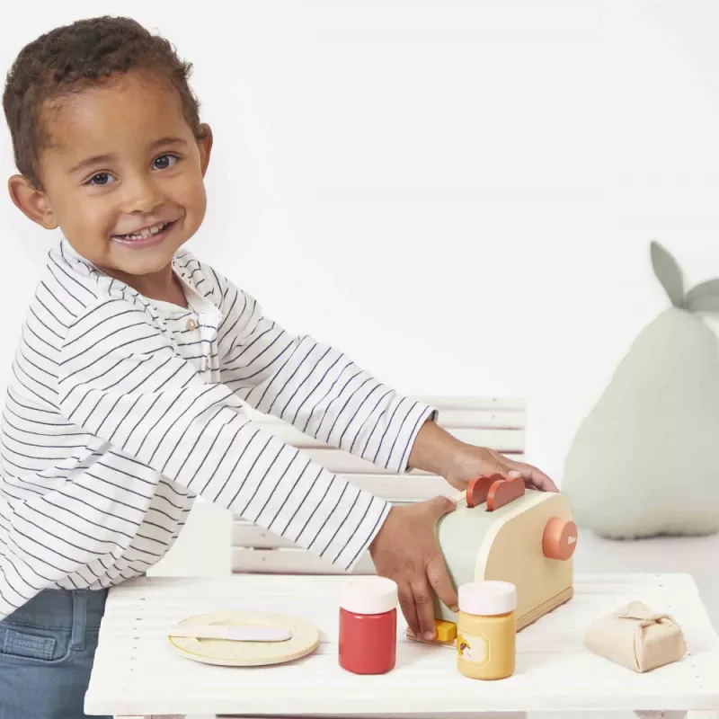 Janod Wooden Breakfast Set with Toaster and 12 Accessories Shiny Grandma 3+