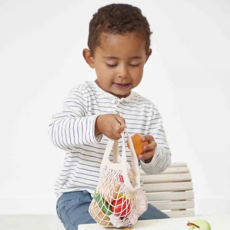 Janod Shiny Grandma Wooden Play Food Set in Net Bag 12 Pieces