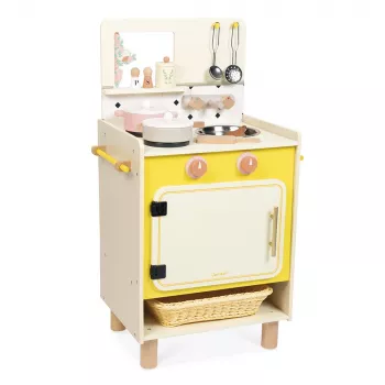 Janod Wooden Play Kitchen with 10 Accessories Shiny Grandma 3+