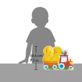 Janod Wooden Double-Sided Drawing Board Farm Tractor
