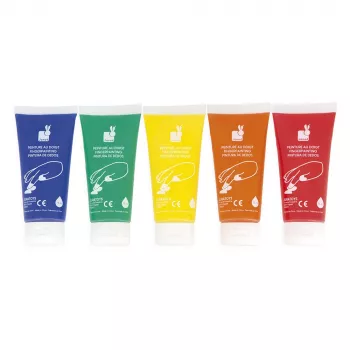 JANOD Finger Paints 5 Colors 400 ml Water-Based Non-Toxic Washable Art Paint for Toddlers 18m+