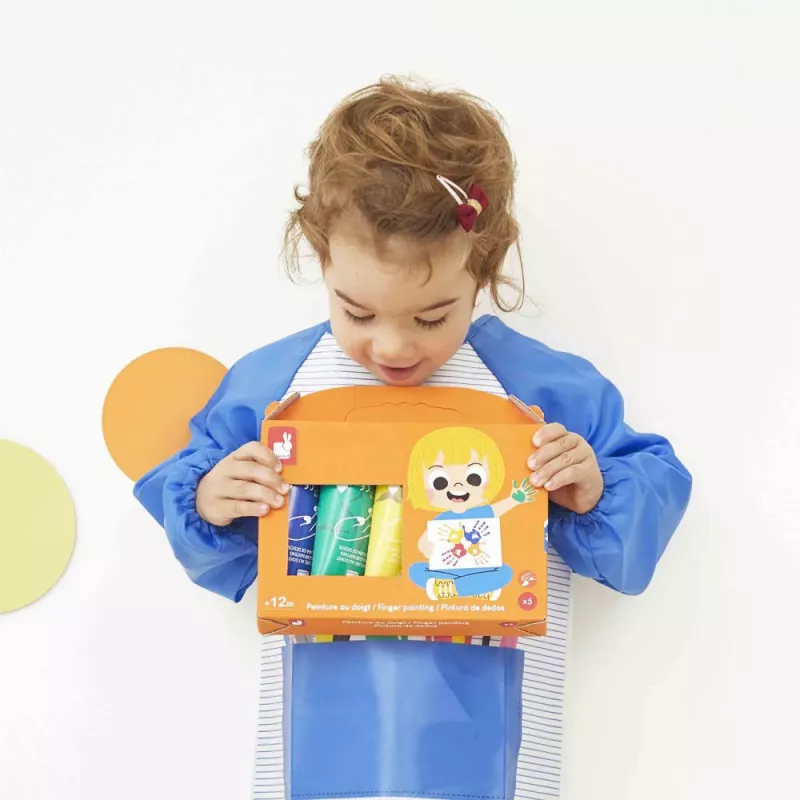 JANOD Finger Paints 5 Colors 400 ml Water-Based Non-Toxic Washable Art Paint for Toddlers 18m+