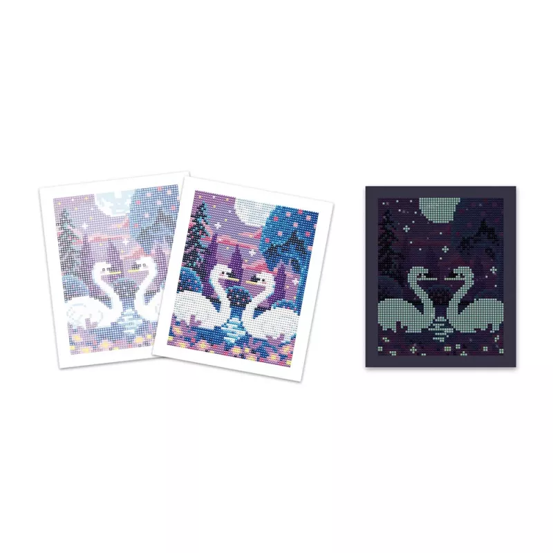 Janod Diamond Painting rinkinys su švytinčiais elementais Mėnulio naktis 8+