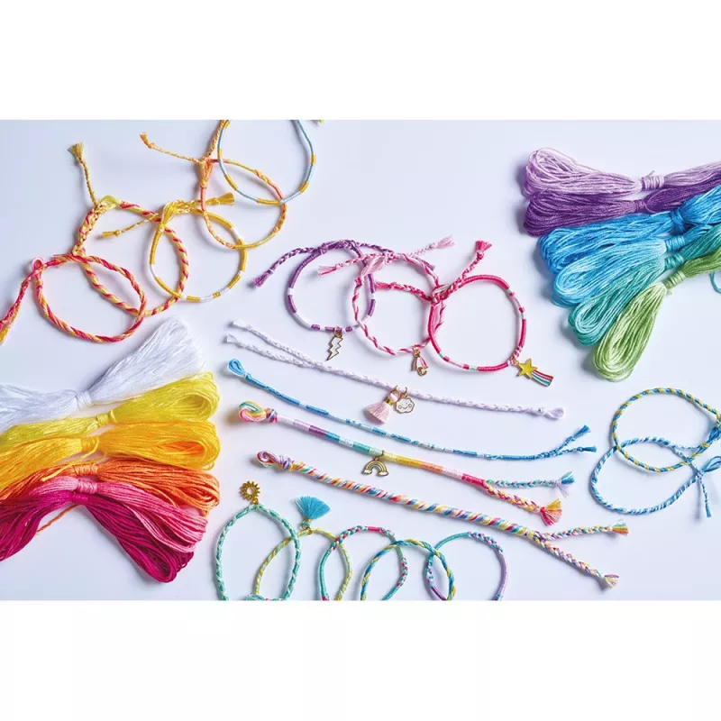 Janod Creative Craft Kit for Jewelry Making Rainbow Bracelets 30 Pieces 8+