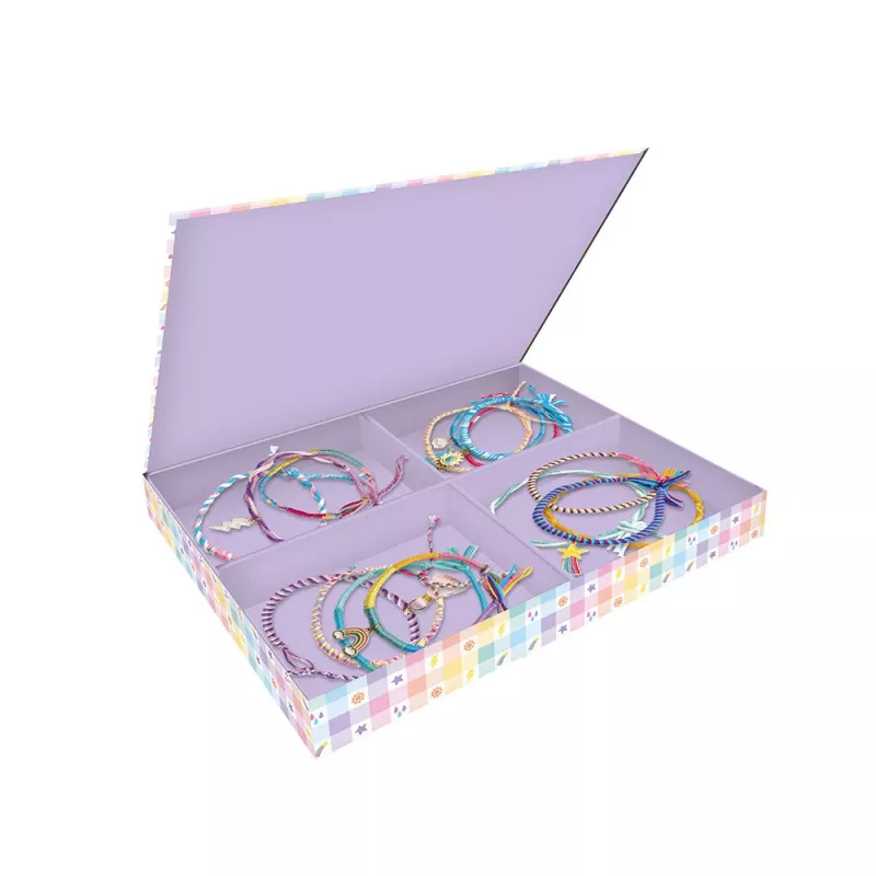 Janod Creative Craft Kit for Jewelry Making Rainbow Bracelets 30 Pieces 8+