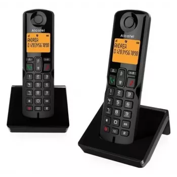 Alcatel S280 DUO belaidis DECT telefonas su atsakikliu – 2 rageliai, juoda