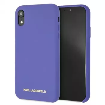 Karl Lagerfeld KLHCI61SLVOG Silikoninis kietas dėklas, skirtas Apple iPhone Xr - Violetinė