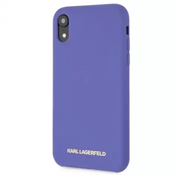 Karl Lagerfeld KLHCI61SLVOG Silikoninis kietas dėklas, skirtas Apple iPhone Xr - Violetinė