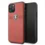 Ferrari Off Track Leather Hard Case, skirta Apple iPhone 11 Pro - Raudona