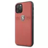 Ferrari Off Track Leather Hard Case, skirta Apple iPhone 11 Pro - Raudona