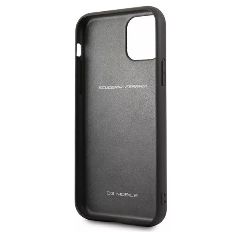 Ferrari Off Track Leather Hard Case, skirta Apple iPhone 11 Pro - Raudona