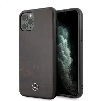 Mercedes-Benz Wood Line Rosewood Hard Case, skirta Apple iPhone 11 Pro Max - Ruda