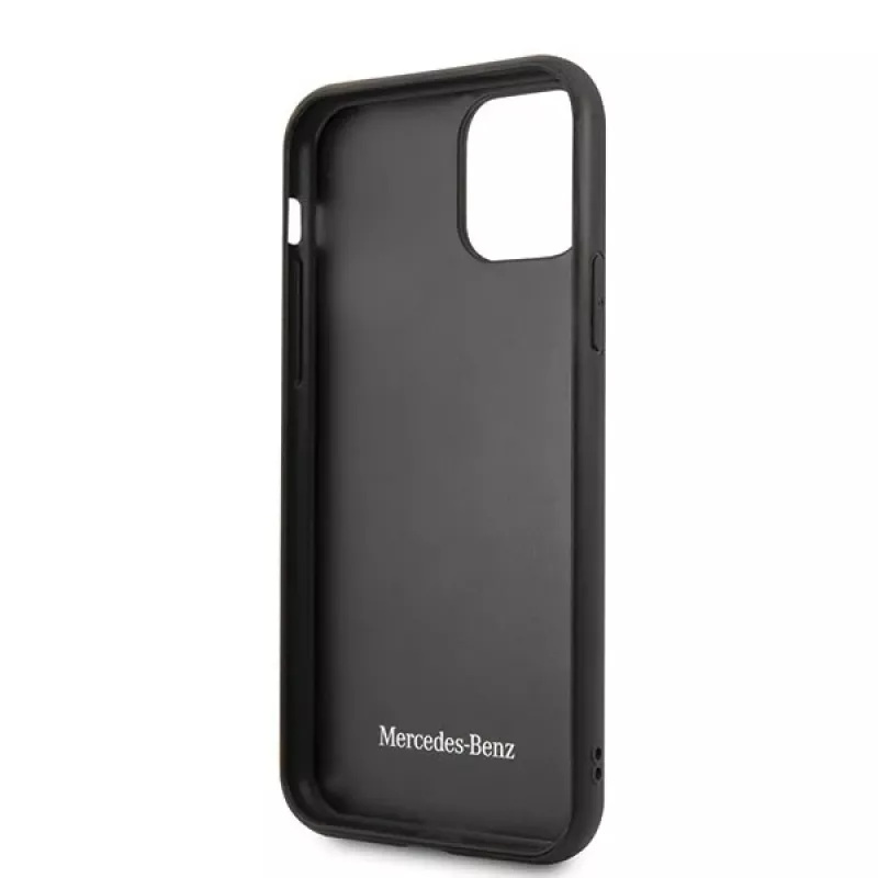 Mercedes-Benz Wood Line Rosewood Hard Case, skirta Apple iPhone 11 Pro Max - Ruda