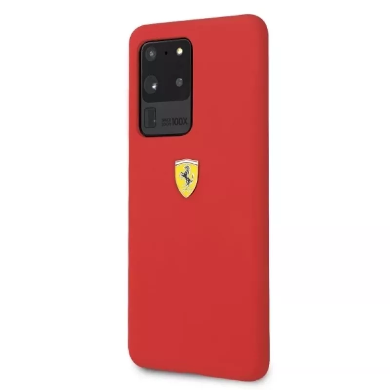 Ferrari Hardcase FESSIHCS69RE Silicio Dangtelis Samsung Galaxy S20 Ultra - Raudona