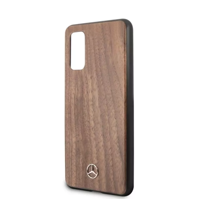 MERCEDES-BENZ Wood Line Walnut Hard Case for Samsung Galaxy S20 (SM-G980) - Brown