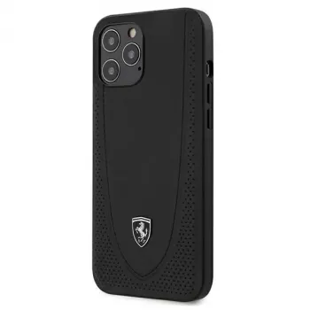 Ferrari Off Track Perforated Hard Case, skirta Apple iPhone 12 Pro Max 6,7 colio – juoda