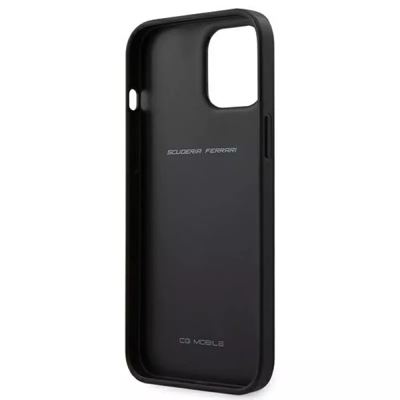 Ferrari Off Track Perforated Hard Case, skirta Apple iPhone 12 Pro Max 6,7 colio – juoda