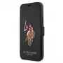 U.S. POLO ASSN. Polo Embroidery Collection Book Case, iPhone 12/12 Pro 6,1 inch, juoda
