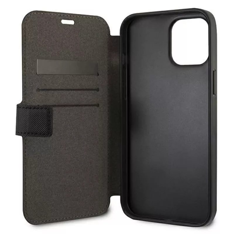 U.S. POLO ASSN. Polo Embroidery Collection Book Case, iPhone 12/12 Pro 6,1 inch, juoda