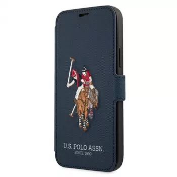 U.S. POLO ASSN. USFLBKP12MPUGFLNV Book Case, skirtas iPhone 12/12 Pro 6,1 colio, Navy, Polo Embroidery Collection