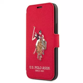U.S. POLO ASSN. Polo Embroidery Collection Book Case, skirta iPhone 12/12 Pro 6,1 colio, raudona